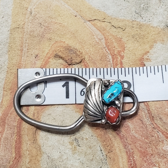 Vintage Turquoise Coral Keychain. - Picture 8 of 10